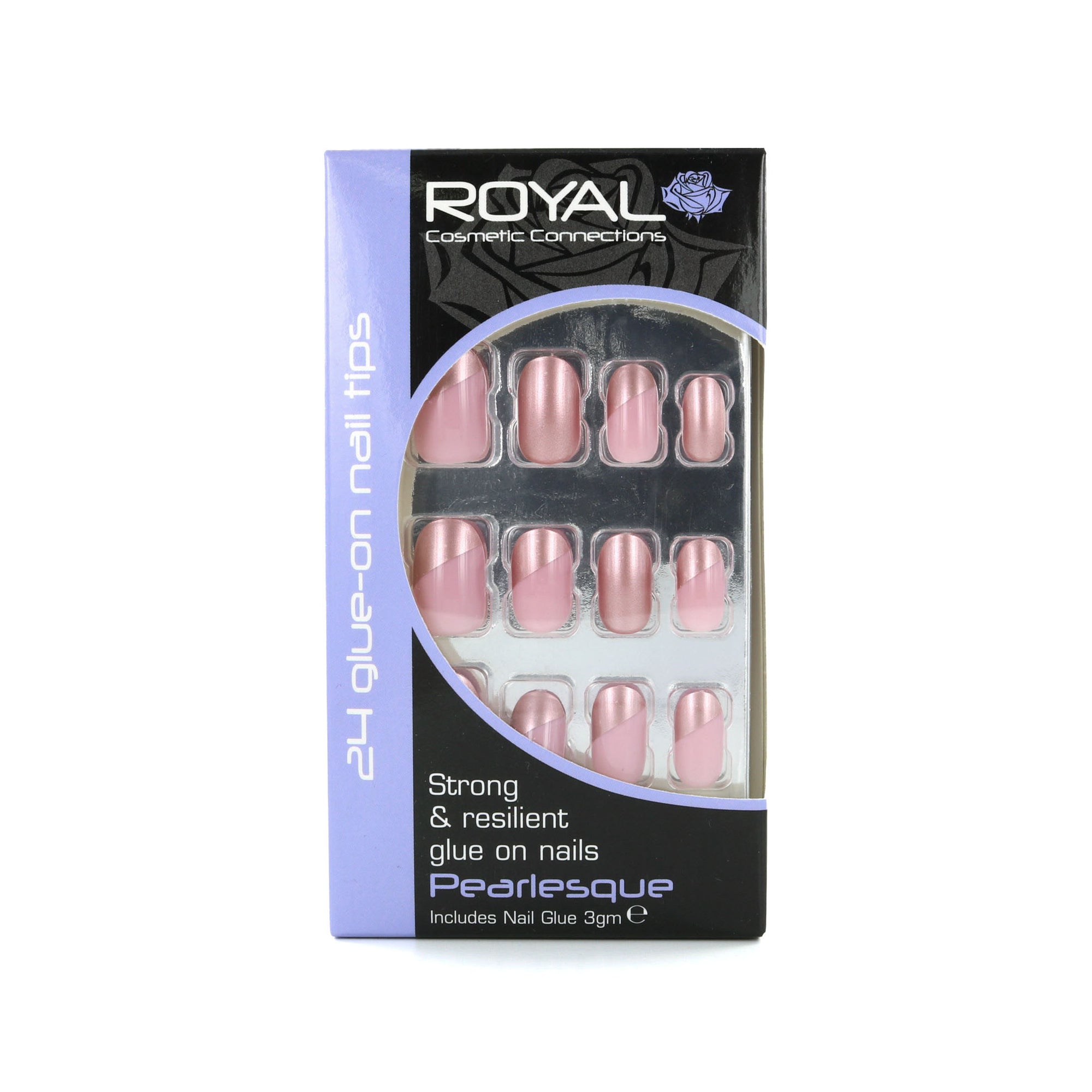Royal 24 Glue-On Nail Tips - Pearlesque (met nagellijm)