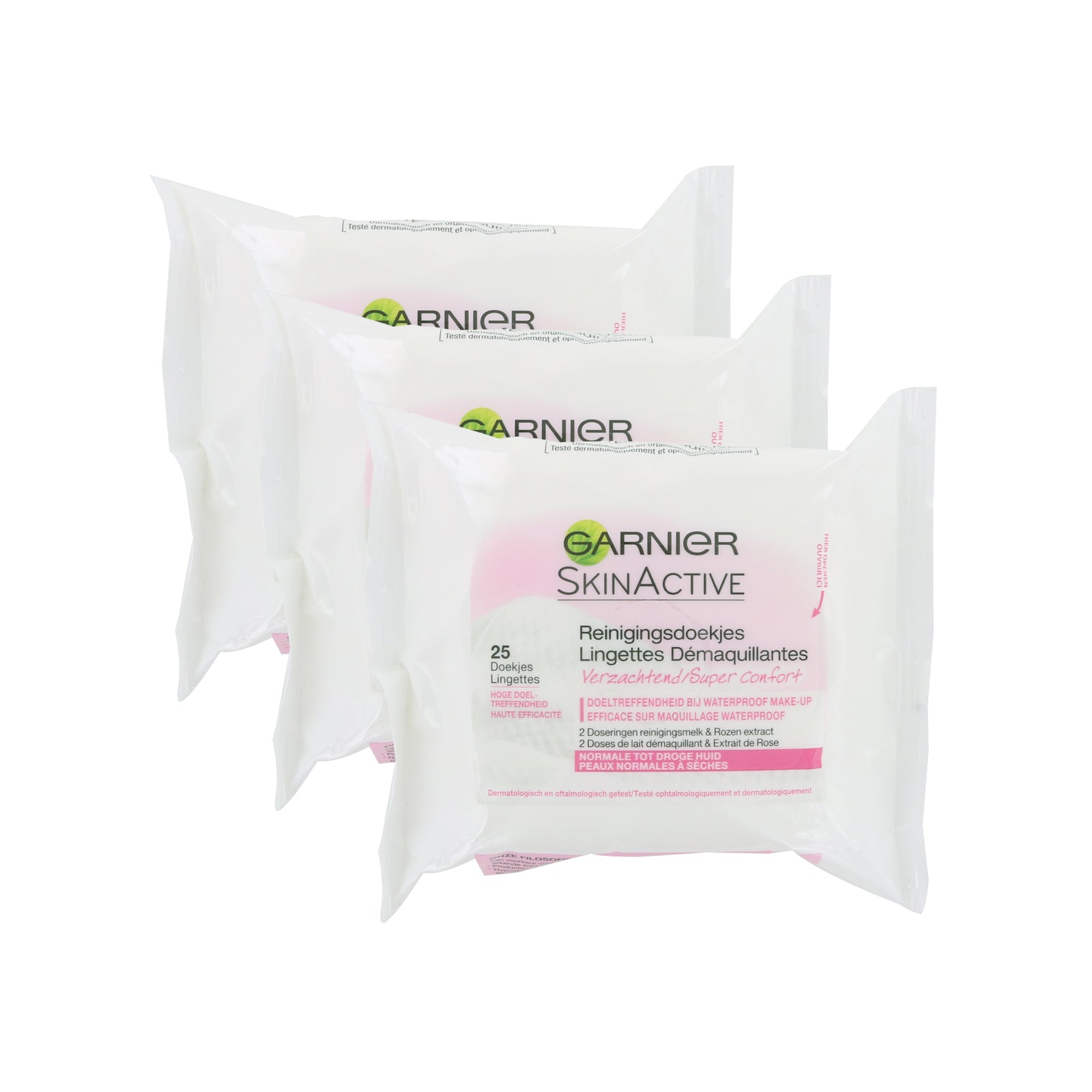 Garnier SkinActive Reinigingsdoekjes (3 Stuks - Voor normale tot droge huid)