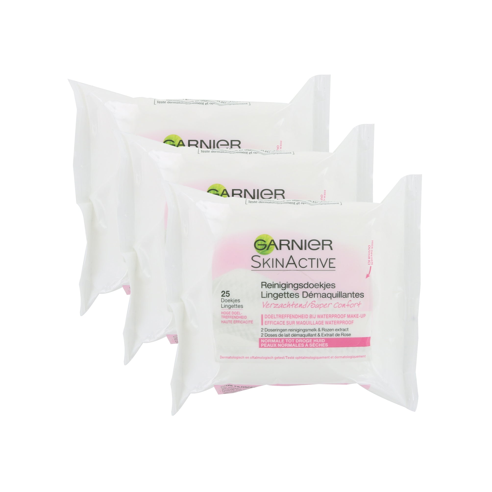 Garnier SkinActive Reinigingsdoekjes (3 Stuks - Voor normale tot droge huid)