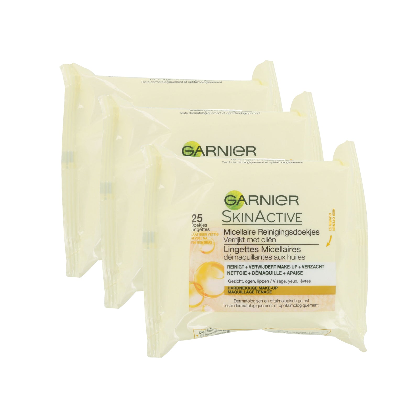 Garnier SkinActive Reinigingsdoekjes - Micellair (3 Stuks - Voor alle huid)