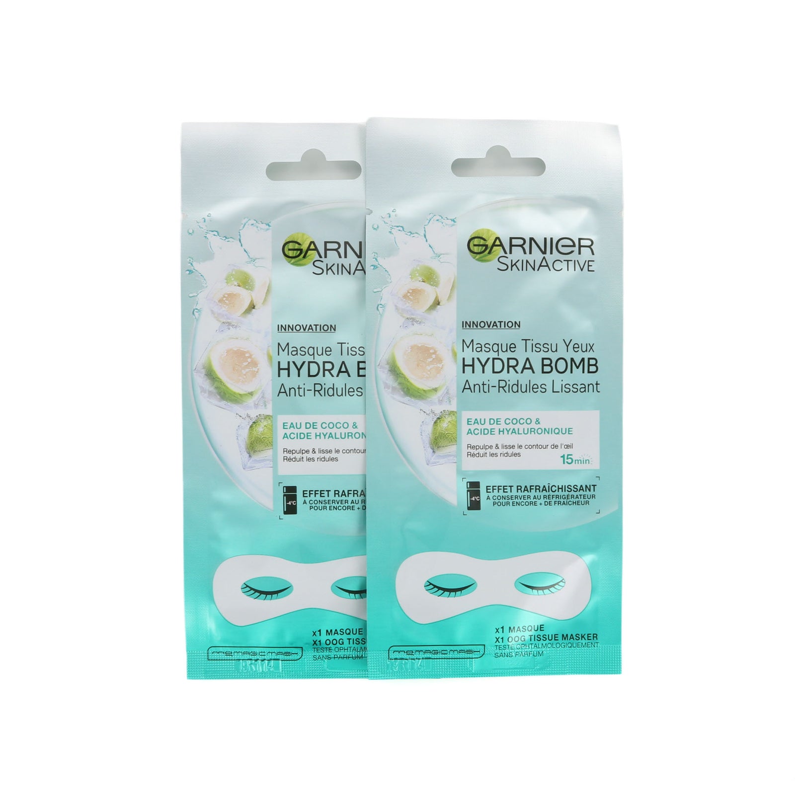 Garnier SkinActive Hydra Bomb Eye Masker (2 Stuks - Gladmakend)